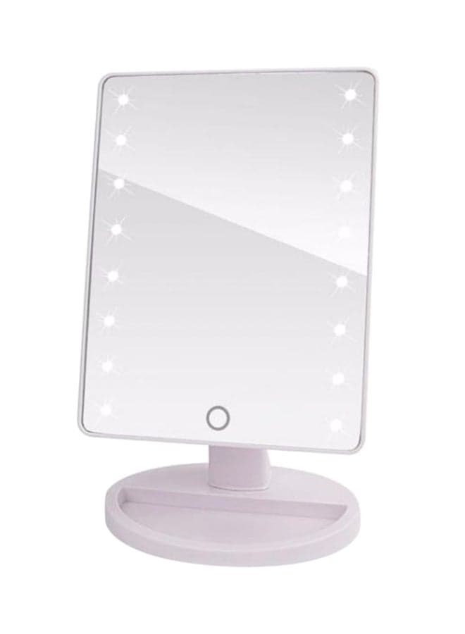 360 Rotation LED Light Mirror White 12x13cm