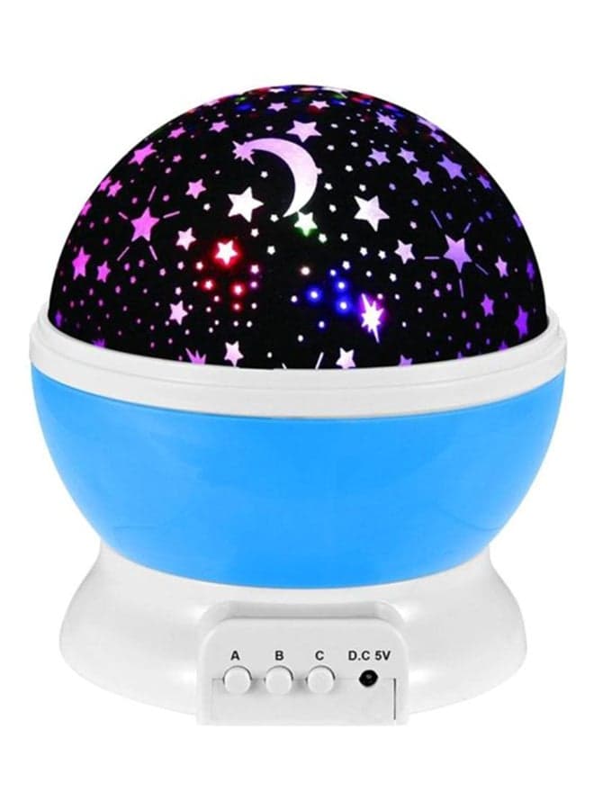 Star Moon Rotating Projector Night Lamp Black/White/Blue 14.5 x 13cm