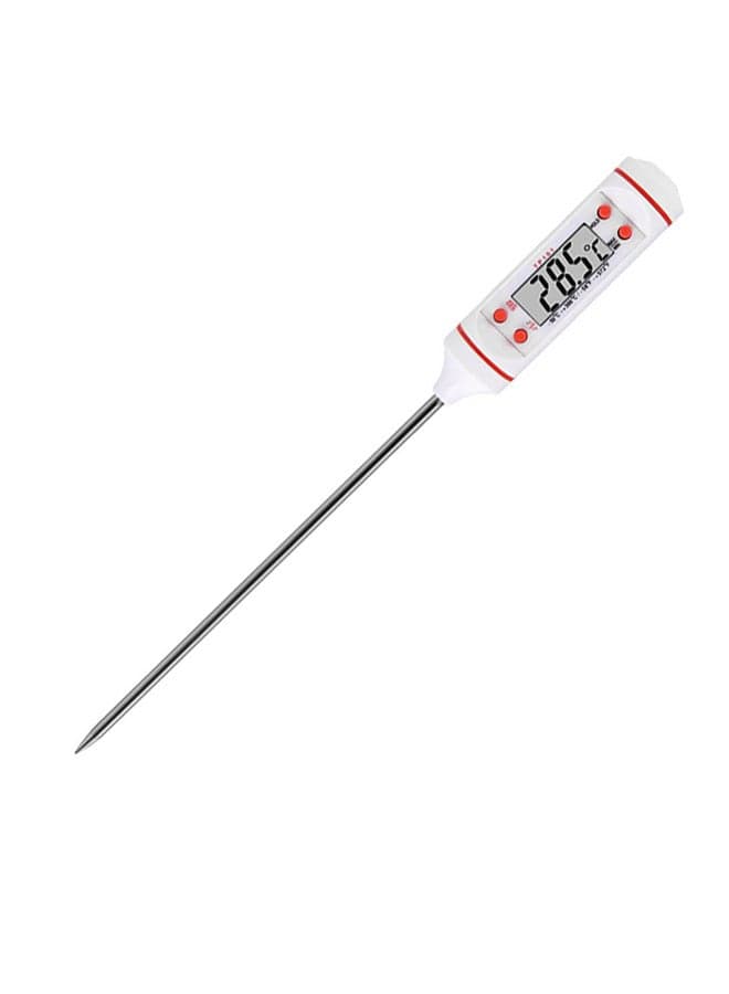 Digital Cooking Food Thermometer Silver/Red/White 12cm