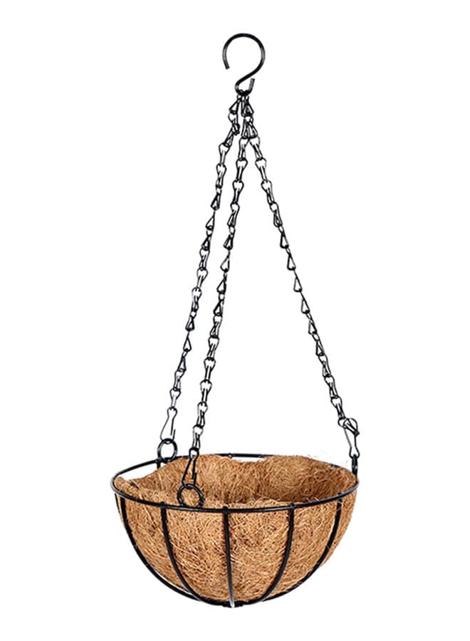 Outdoor Coconut Palm Hanging Baskets Flower Pot Brown/Black 10x0.1x10centimeter