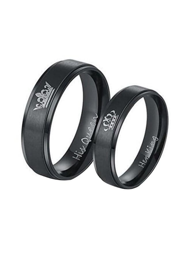 Titanium "King Queen" Anniversary Rings