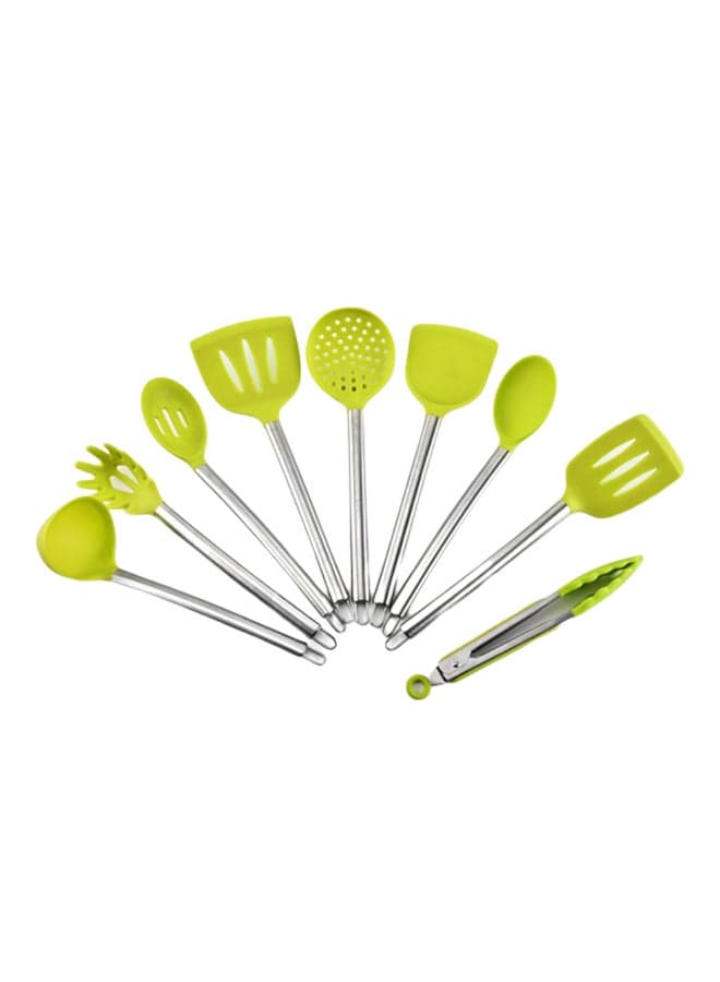 Non Stick Shovel Spoon Set Green/Silver
