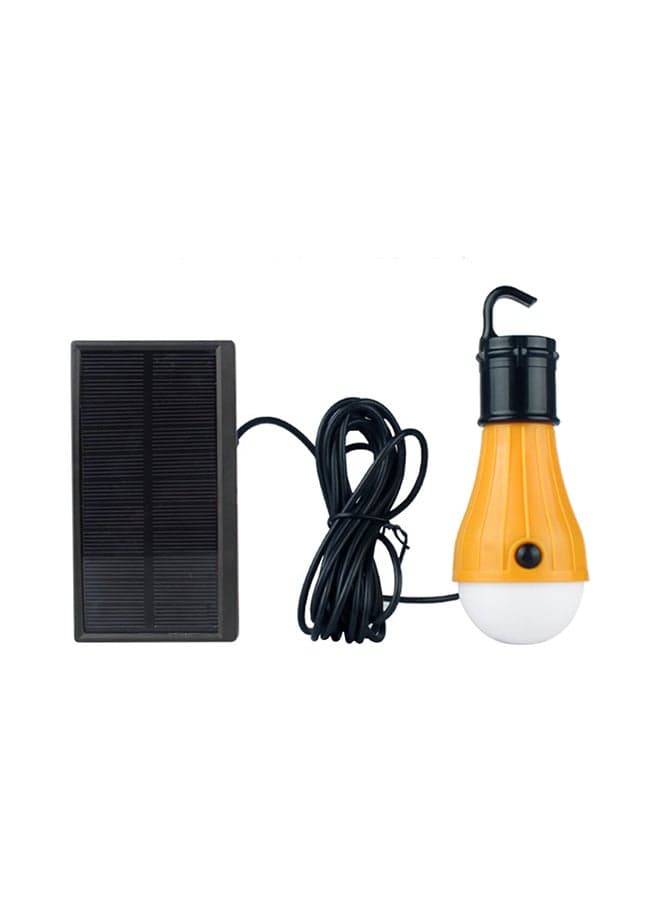 DC 5V 2.5W 3 LED Solar Powered Energy Light Bulb With Solar Panel Black/Orange 0.165kg
