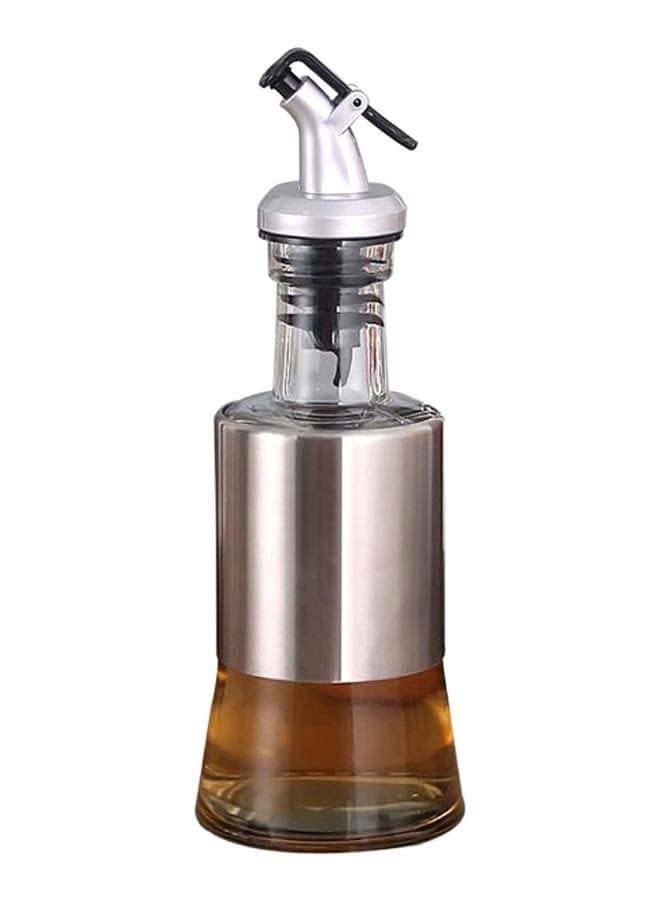 Kitchen BBQ Camping Oil Bottle Dispenser Silver/Clear 200ml