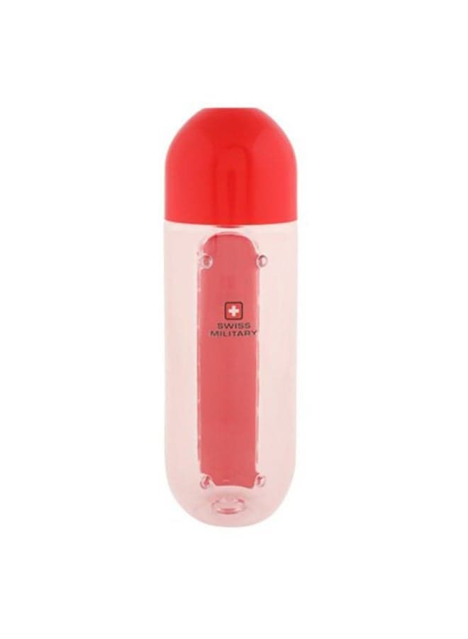 Water Bottle With Pill Box Organizer Red/Clear