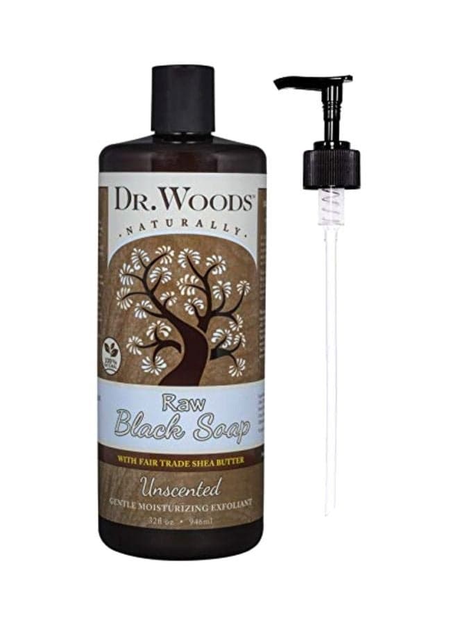 Raw Black Unscented Soap With Organic Shea Butter