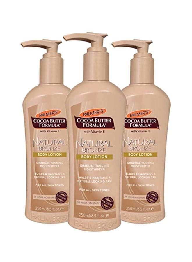 3-Piece Cocoa Butter Formula Natural Bronze Body Lotion 250ml