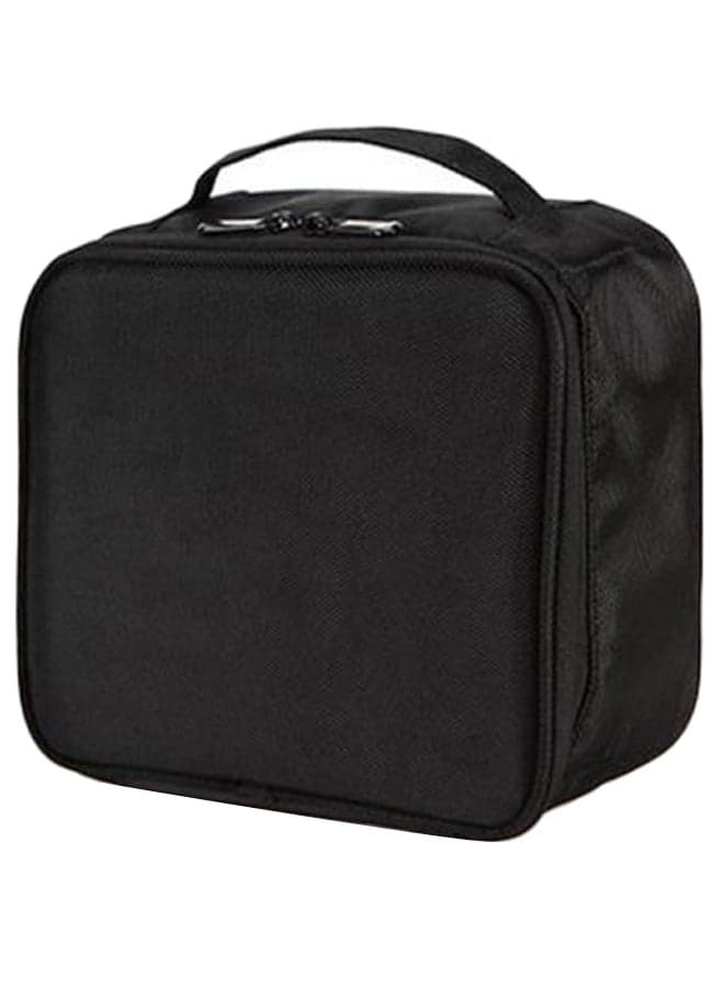 Travel 2 Layer Portable Cosmetic Organizer Case Black