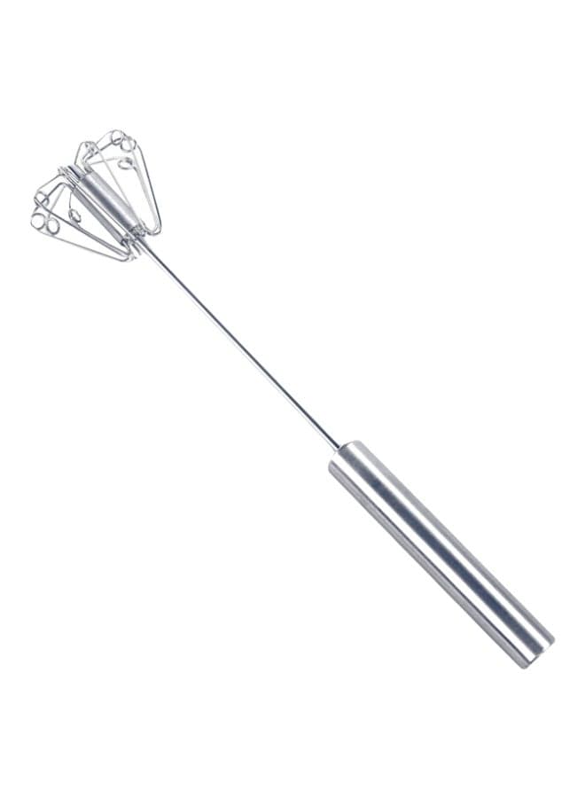 Portable Semi-Automatic Egg Mixer Silver 10x10cm