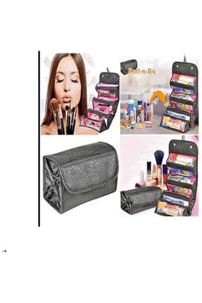 4-Layer Roll-up Travel Storage Bag Black