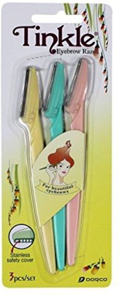 3-Piece Eyebrow Razor Kit Yellow/Blue/Peach