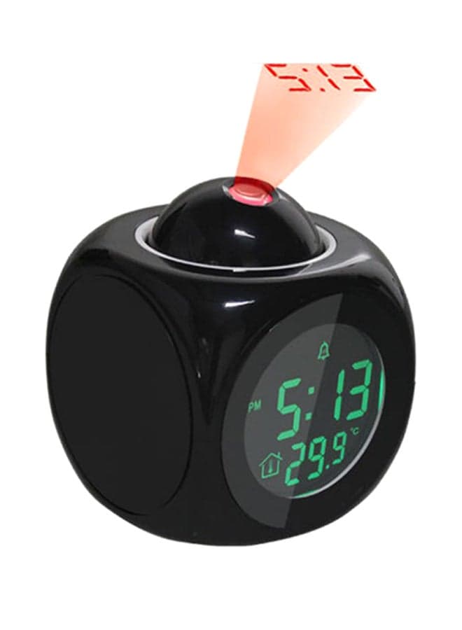 LED Projection Digital Display Alarm Clock Black 70x70x4cm