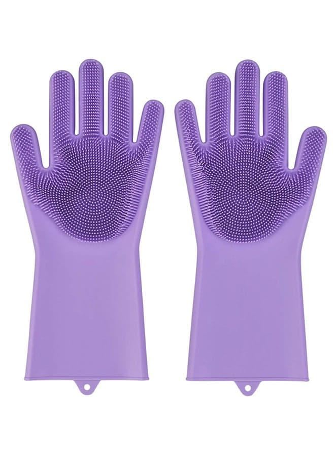 Magic Dish Washing Gloves Purple 13 x 5inch