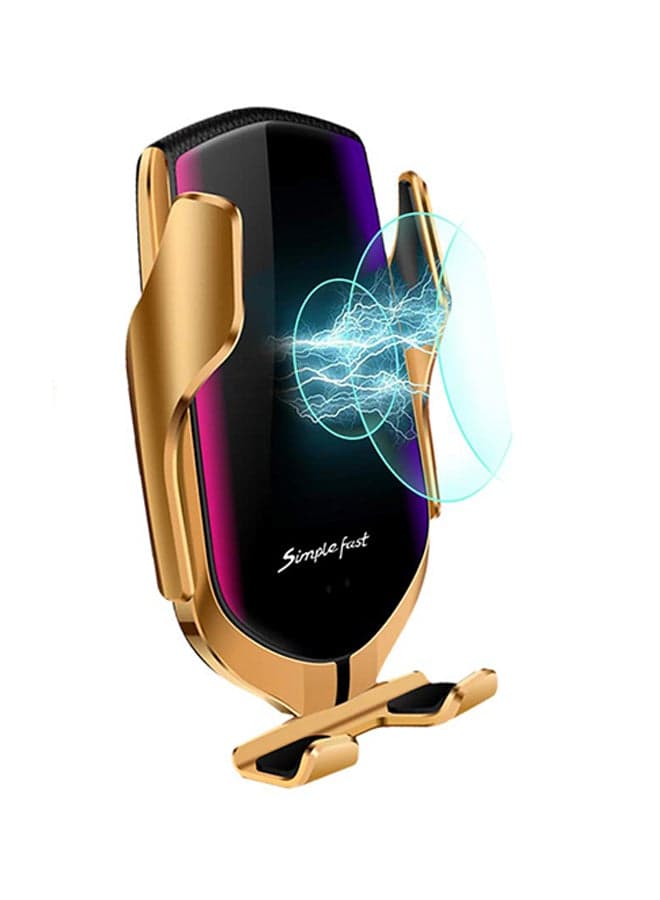 Smart Sensor Wireless Car Charger Mount Gold