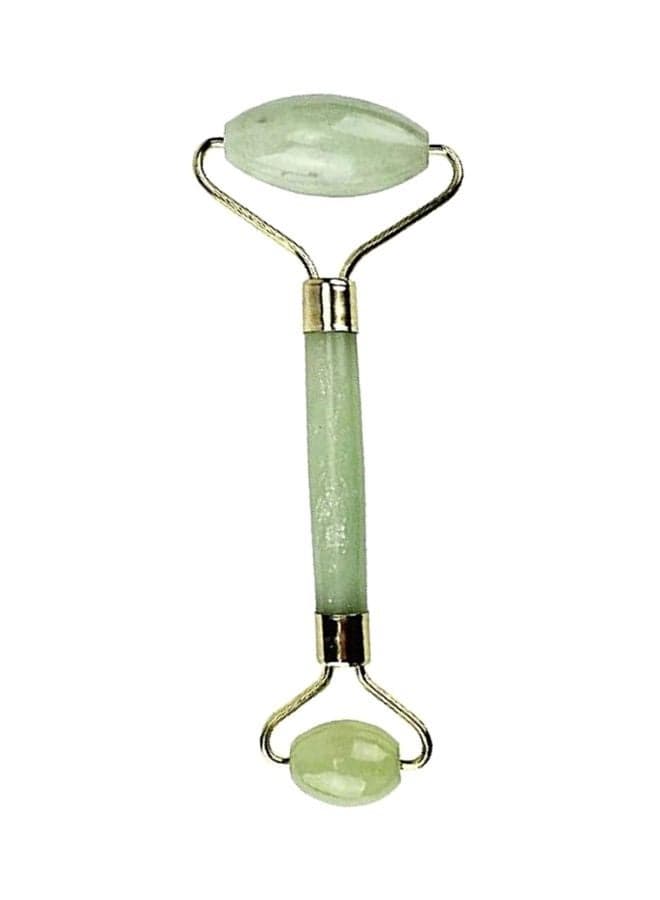 Jade Roller Massager With Scraping Tool Green/Gold
