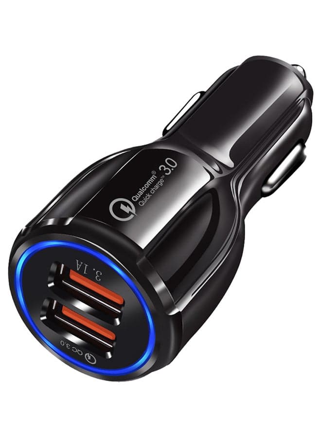 4 USB Port Car Charger Adapter Black