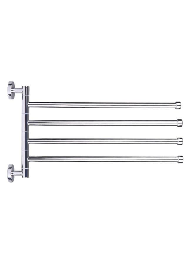 Wall Mounted Swivel Bar Towel Rack Silver