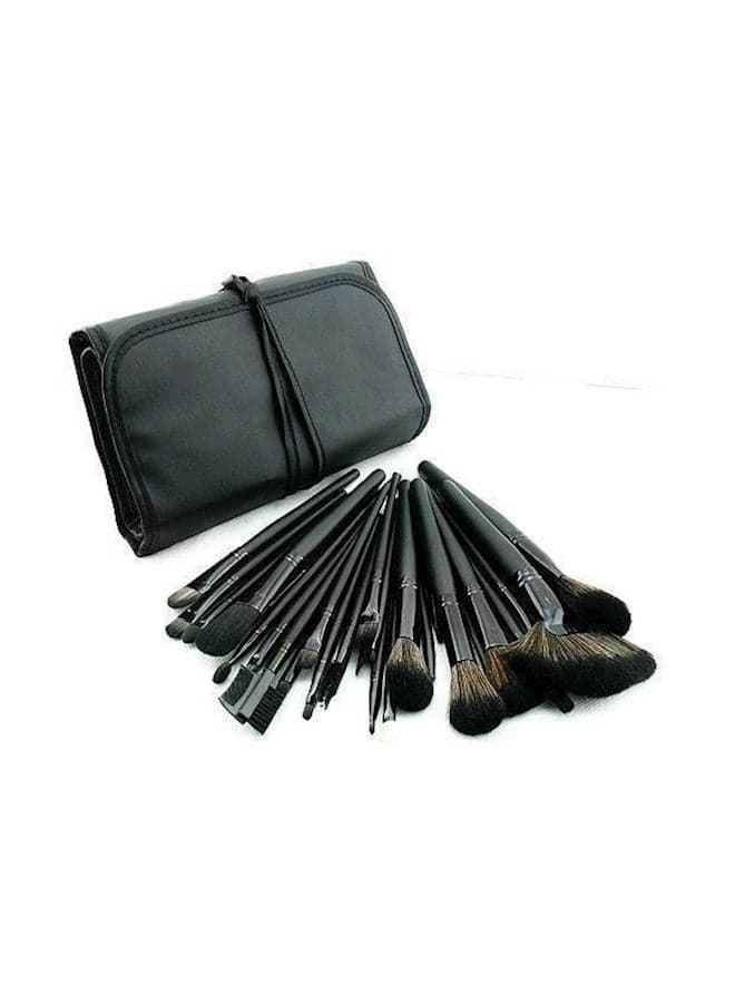 32-Piece Cosmetic Facial Make Up Brush With Case Black