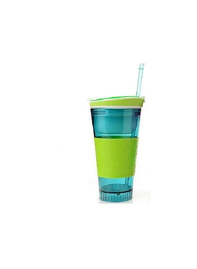 2 In 1 Snack And Drink Glass Blue