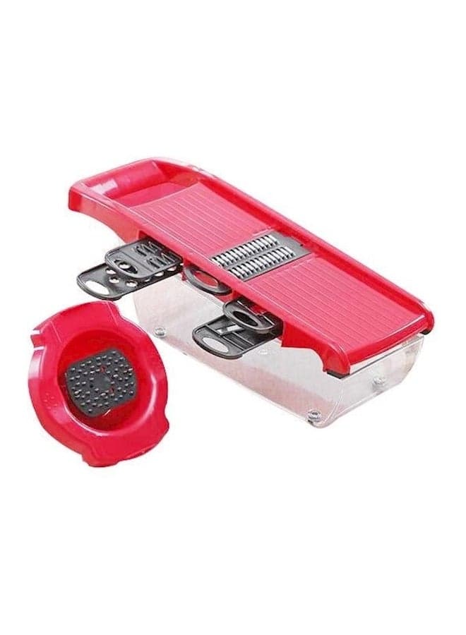 Vegetable Cutter With 6 Interchangeable Steel Blades Slicer Red