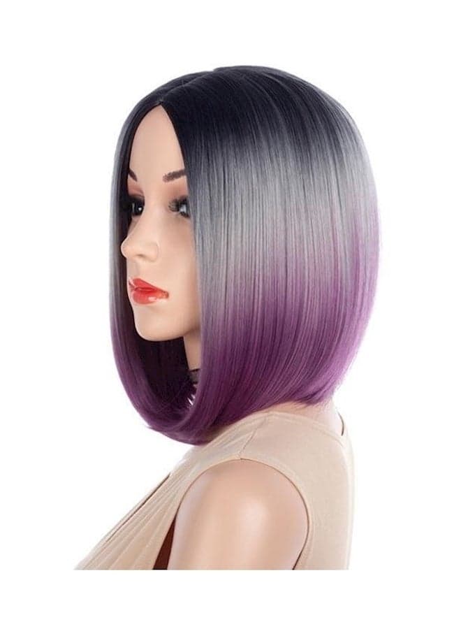 Bob Hair Wig Black/Grey/Purple