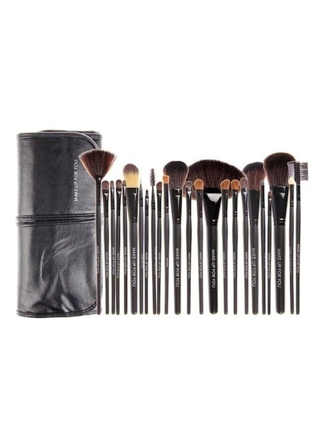 24-Piece Professional Makeup Brush Set Black