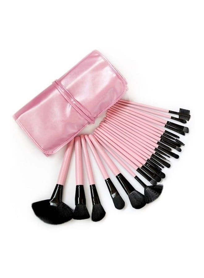 24-Piece Soft Makeup Brush Set With Bag Pink