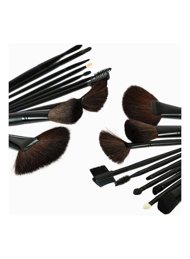 24-Piece Professional Cosmetic Brush Make Up Tool Kit Black