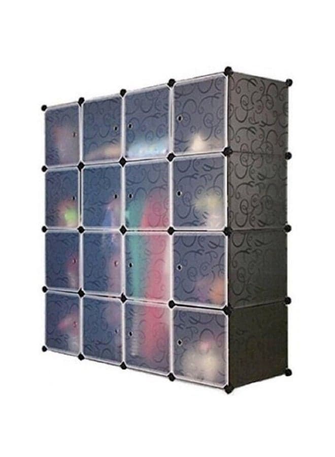 16 Cubes Magnetic Door Closet Black