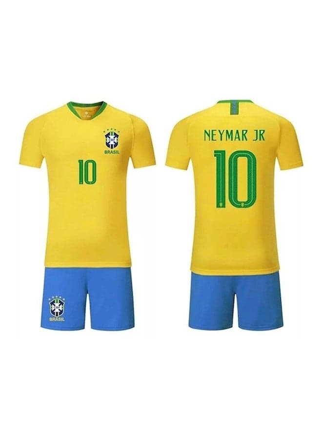 2-Piece 2018 Fifa World Cup No.10 Neymar Jr Jersey Set M