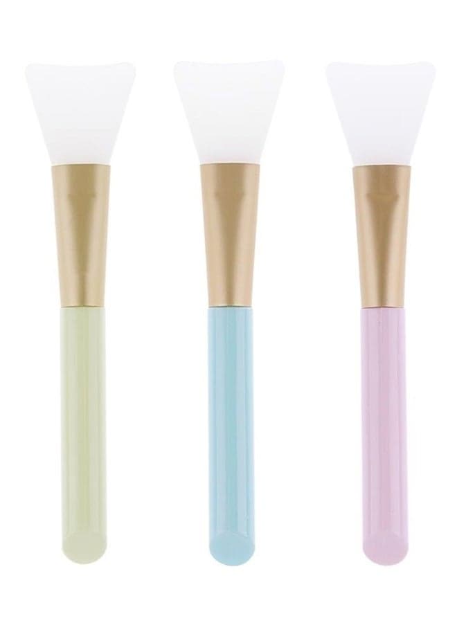 3-Piece Silicone Facial Mask Makeup Brushes Tool Multicolour