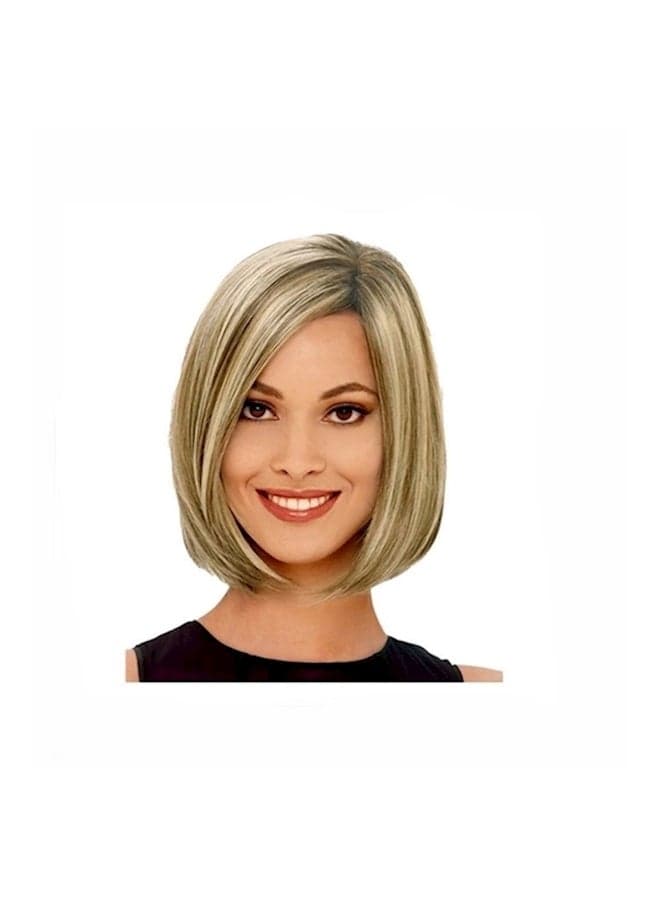 Short Straight Hair Wig Yellow 180grams