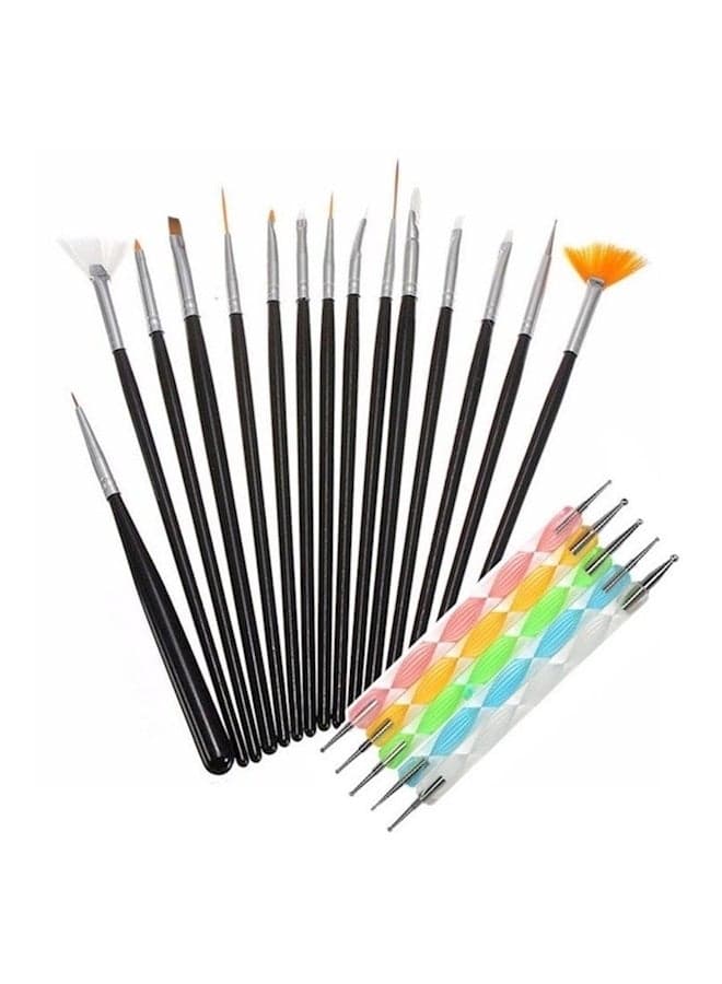 20-Piece Nail Art Design Set Multicolour