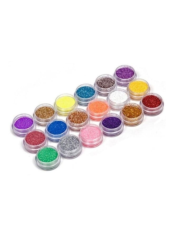 18-Piece Chunky Glitter Flakes Paillette Set Multicolour
