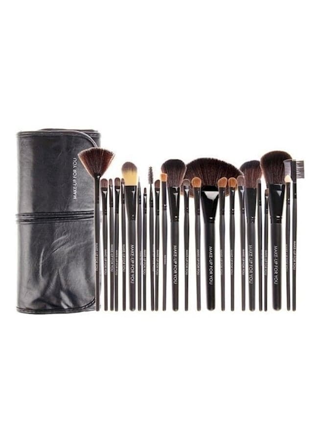 24-Piece Makeup Brush Set Black