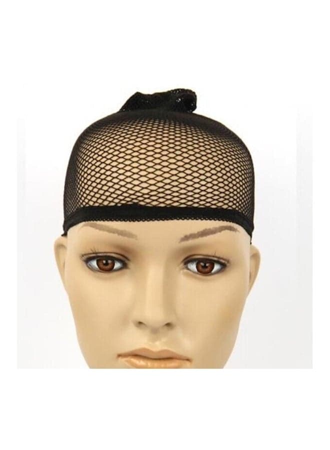 2-Piece Elastic Net For Hair Wig Black