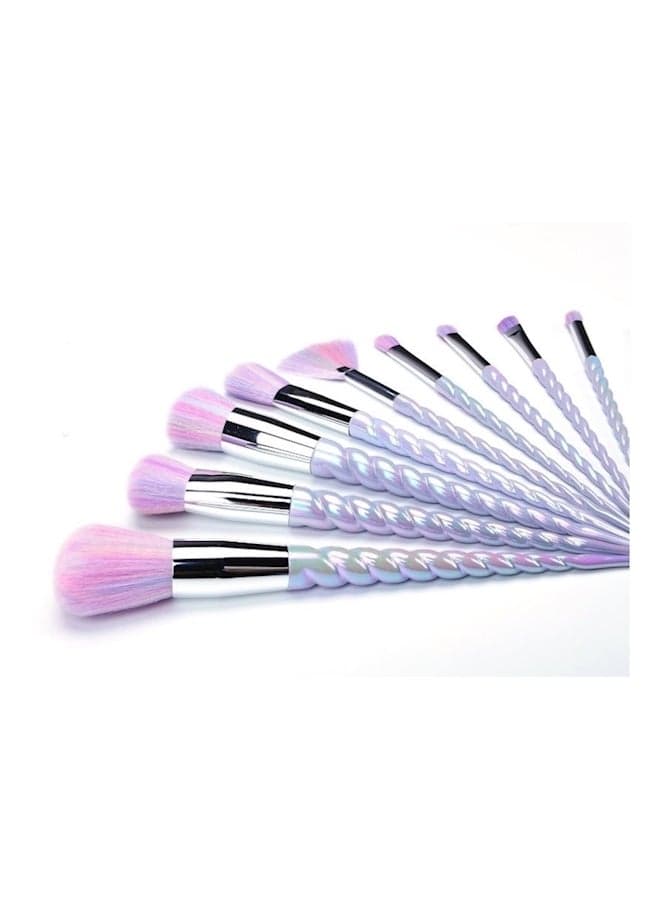 10-Piece Professional Powder Foundation Make Up Brush Set Beige
