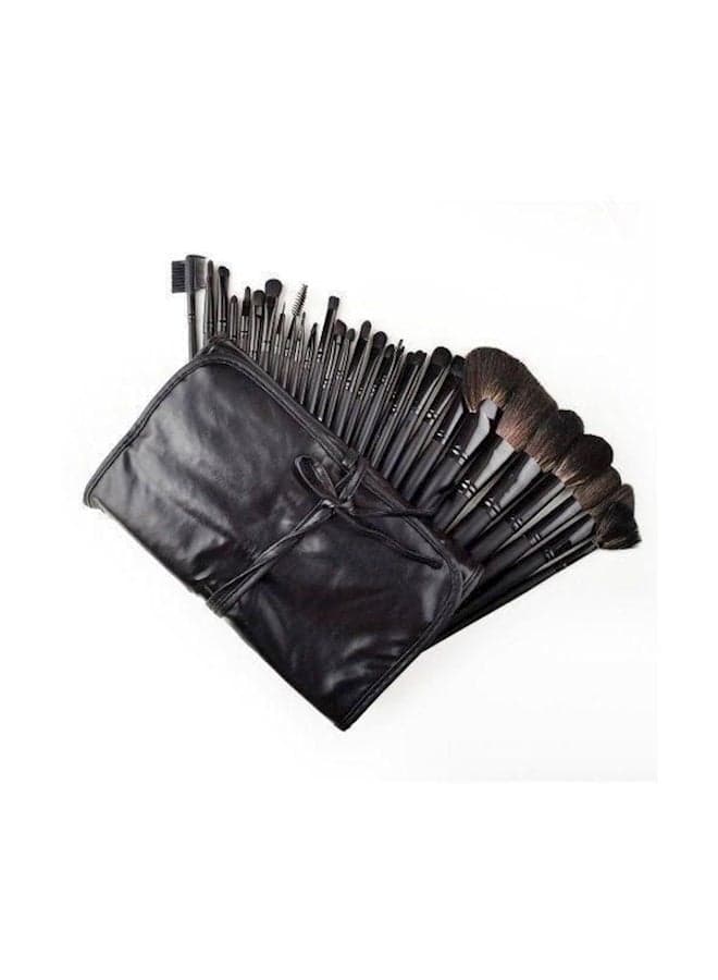 32-Piece Professional Cosmetic Makeup Brush Set With Case Black