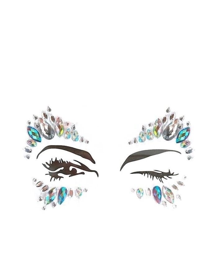 Mermaid Face Gems Glitter Sticker Multicolour