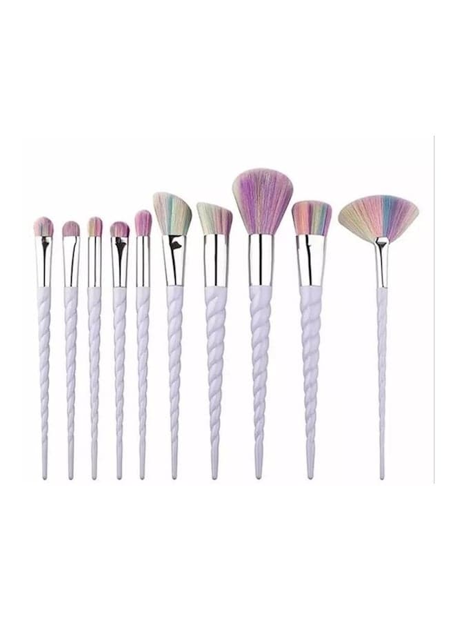 10-Piece Make Up Brushes Set Multicolour