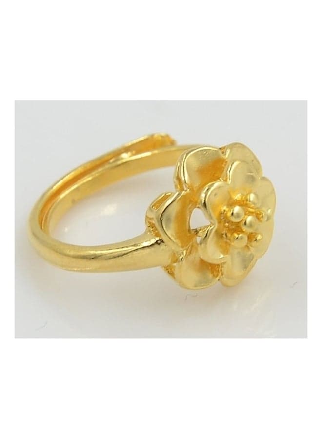 24K gold-Plated Adjustable Flower Ring