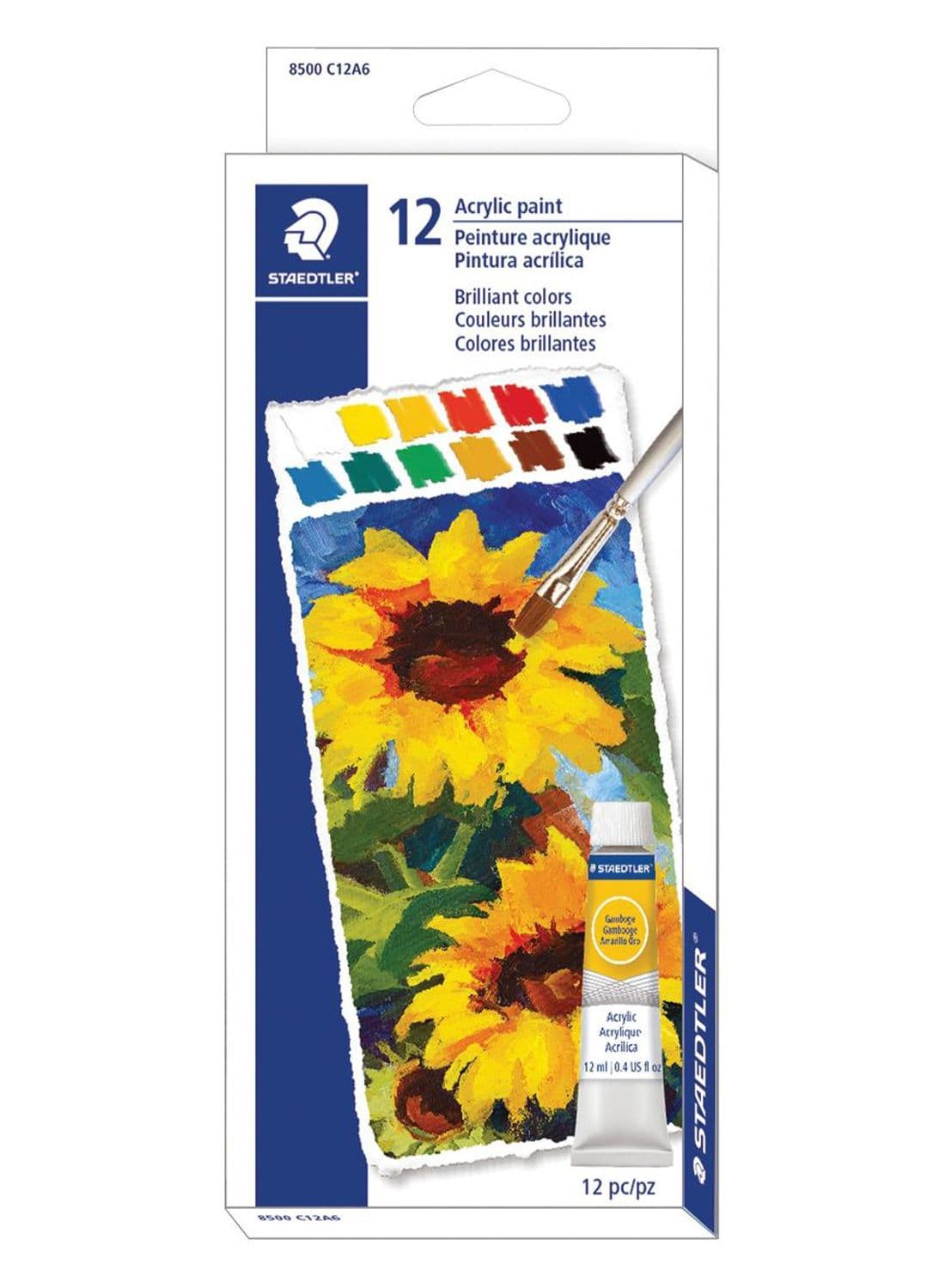 12-Piece Acrylic Colour Set 12x12ml Multicolour