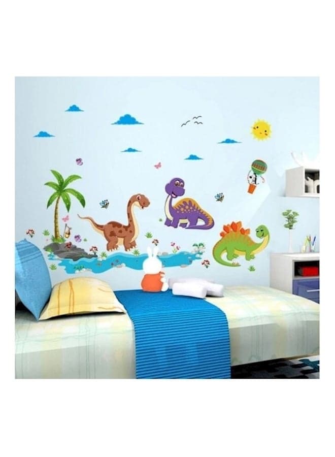 Diy Cartoon Dinosaur Paradise Wall Stickers Multicolour
