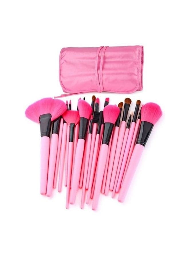 24-Piece Professional Makeup Brush Set Pink
