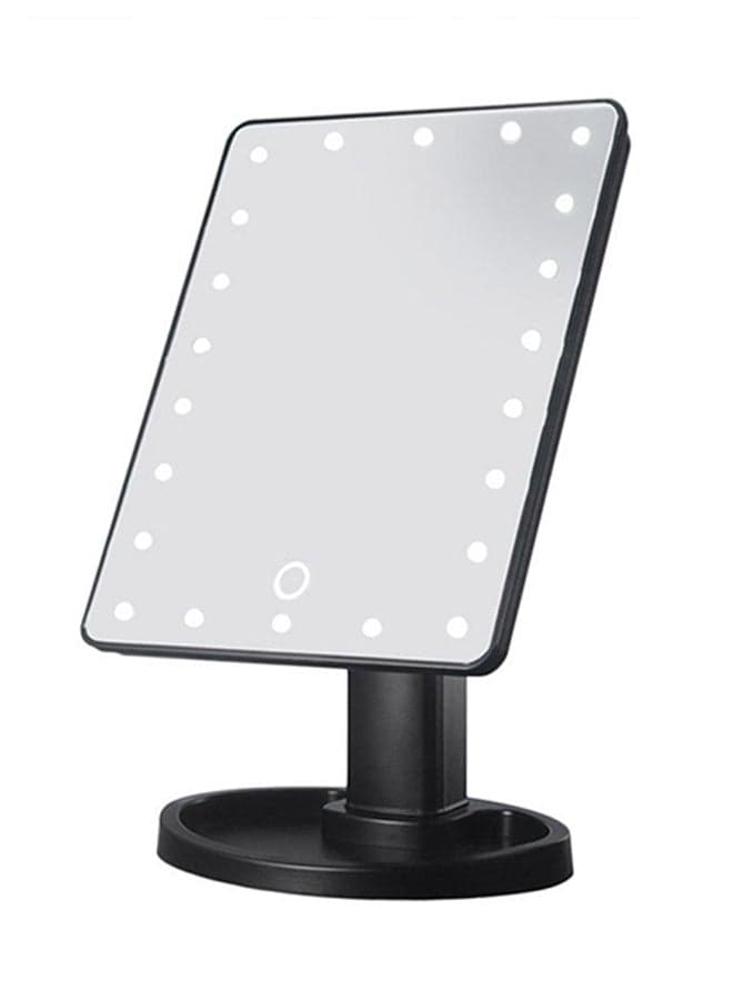 360 Degree Rotation Tabletop Cosmetic Mirror White/Black