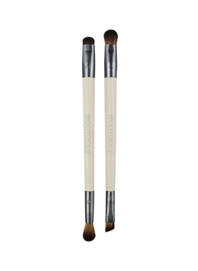 Set Of 2 Eye Enhancing Makeup Brush Set Beige