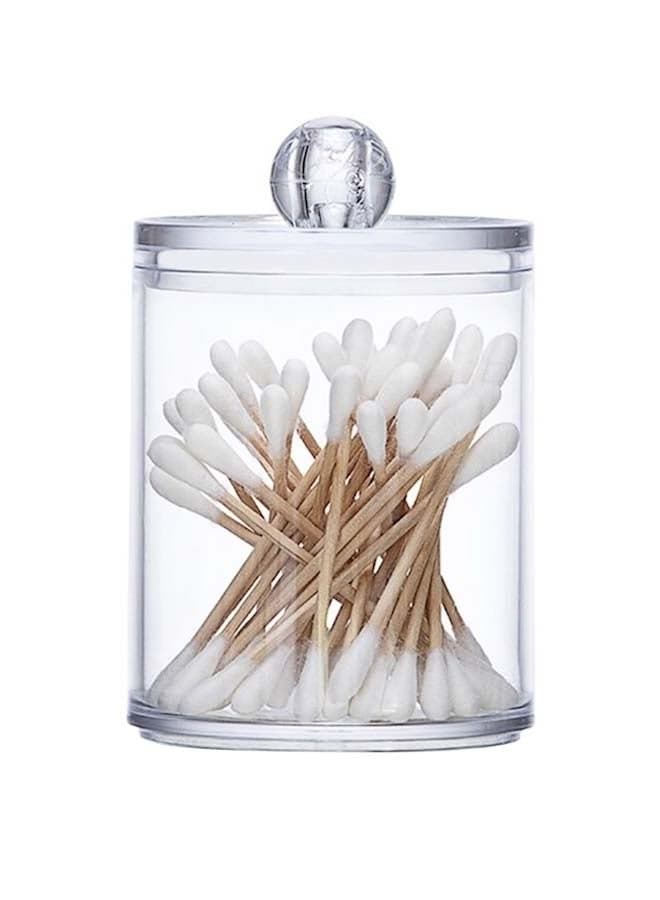 Two-layer Cotton Pads Container Storage Box Case Cosmetics Organizer Transparent