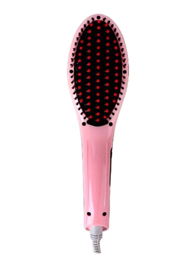 Electric Hair Straightening Brush With LCD Display Pink 600grams