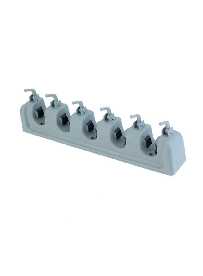 Wall Mounted Mop And Brush Broom Hanging Holder Gray