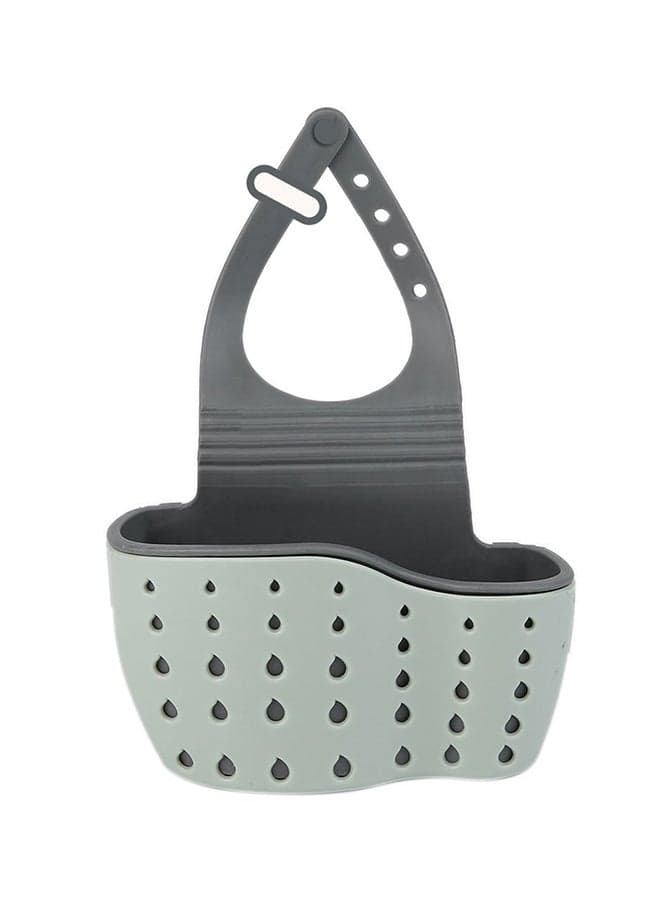Adjustable Kitchen Hanging Drain Basket Sink Shelf Soap Sponge Bathroom Rack Grey 13*5*21cm